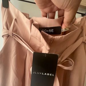 Jluxlabel pleated high waisted paper bag trousers